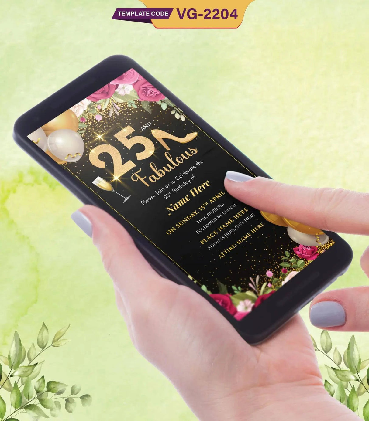 25 & Fabulous Birthday Invitation