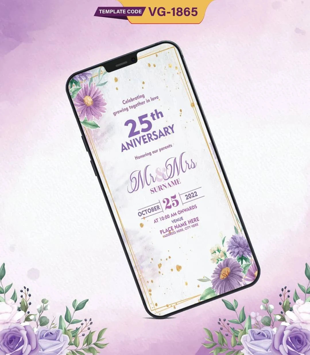 25th Wedding Anniversary Invitation