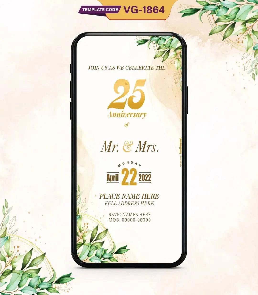 25th Wedding Anniversary Invitation