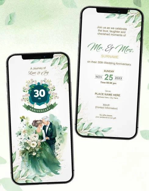 30th Wedding Anniversary Invitation