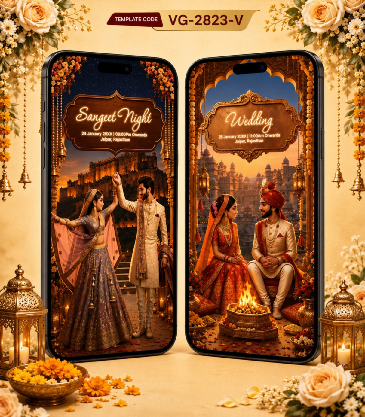 AI Animated Rajasthani Wedding Invitation Video