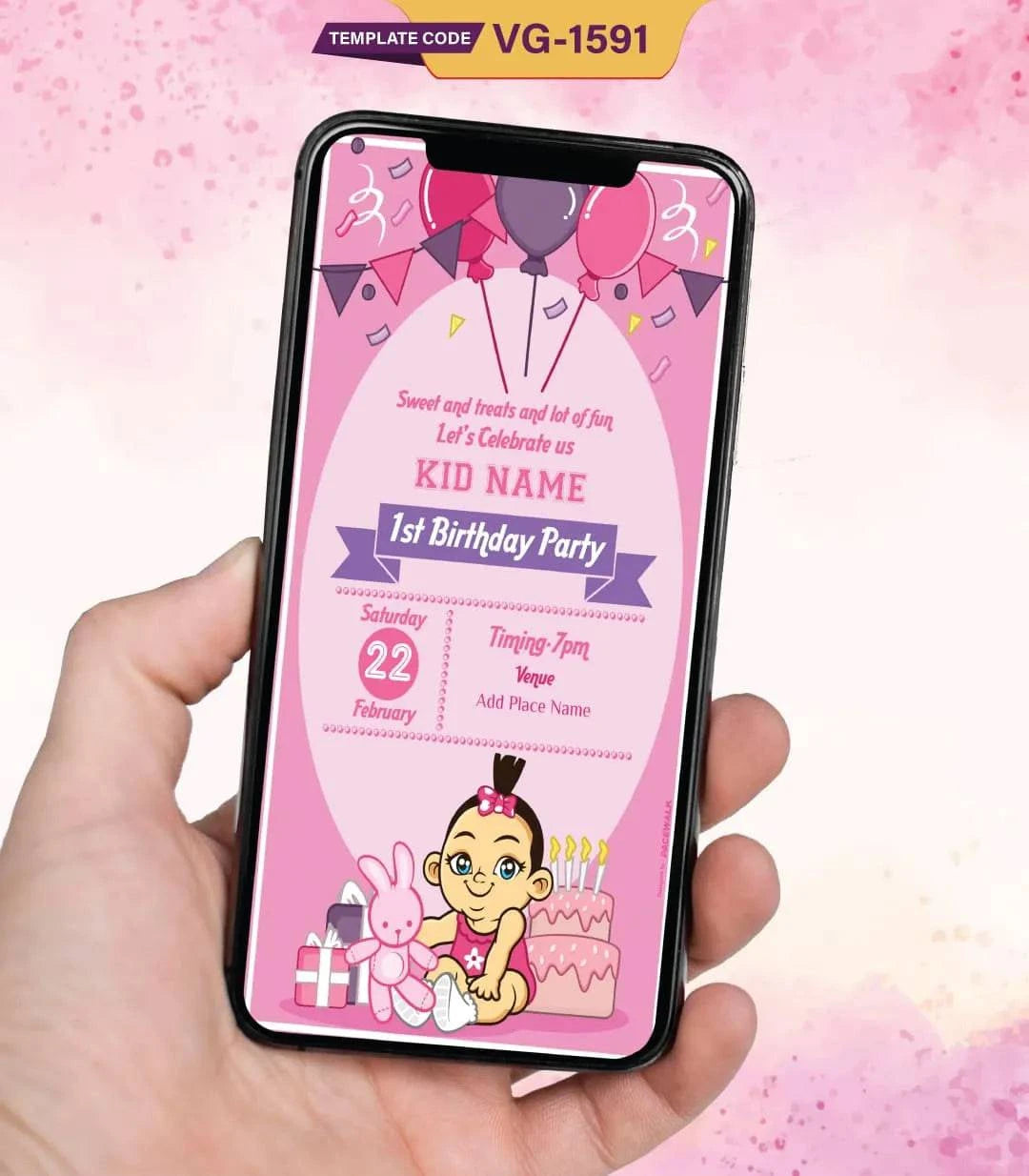 Adorable 1st Birthday Invitation