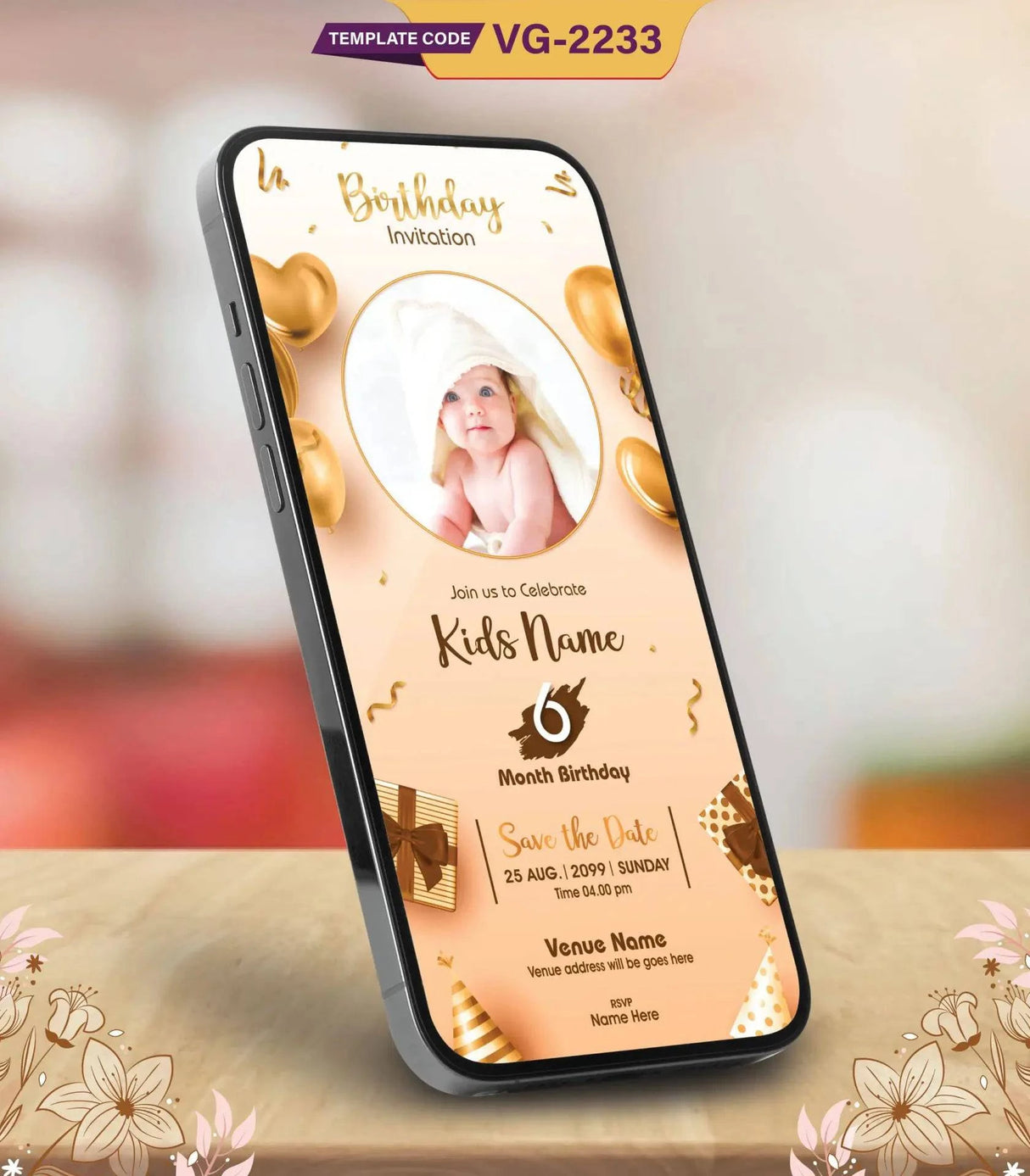 Adorable 6-Month Birthday Invitation