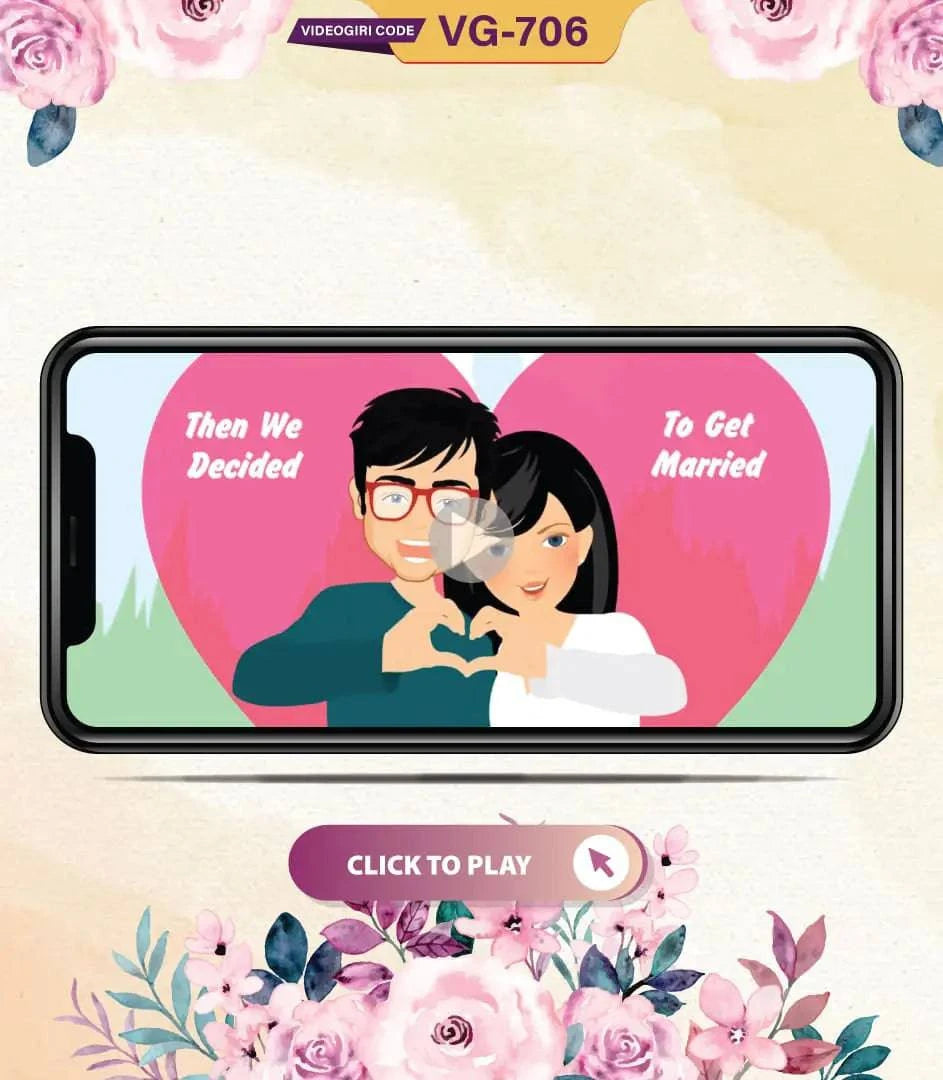 Animated Custom Love Story Wedding Invitation Video