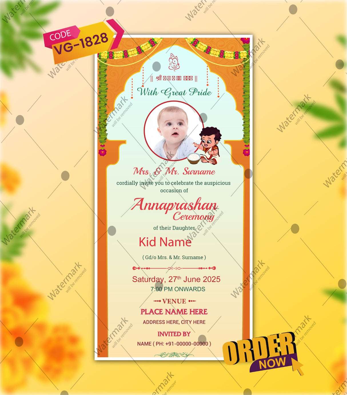 Annaprasana Ceremony Invitation