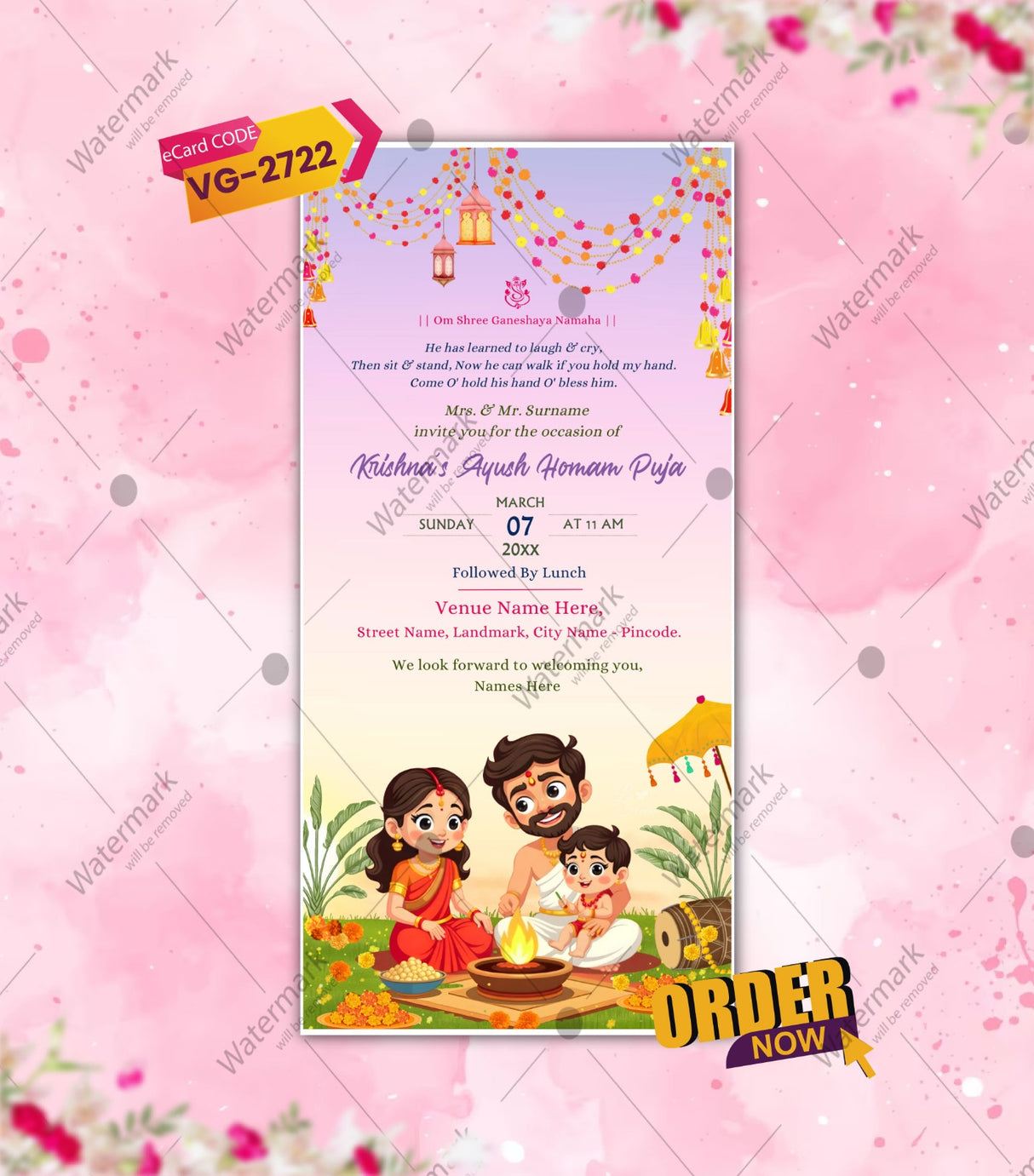 Ayush Homam Invitation Online Card