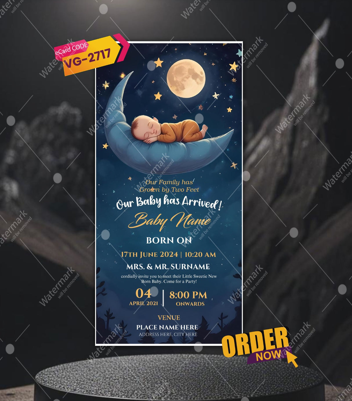 Baby Arrival Ceremony Invitation