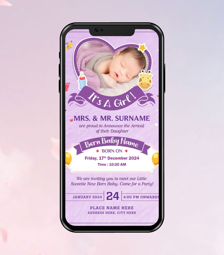 Baby Birth Announcement Invitation