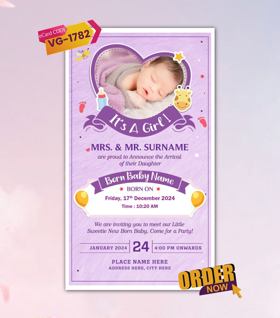 Baby Birth Announcement Invitation