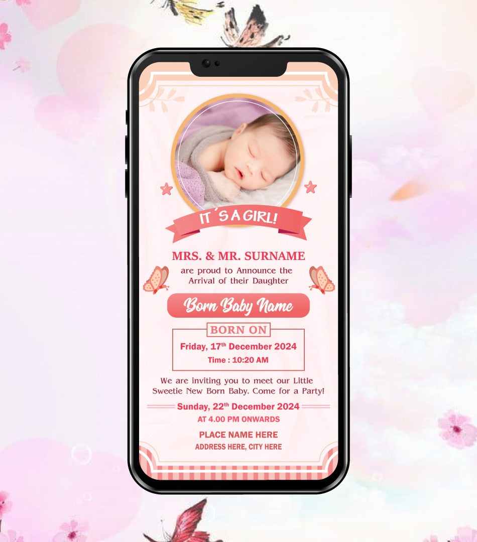 Baby Girl Birth Announcement