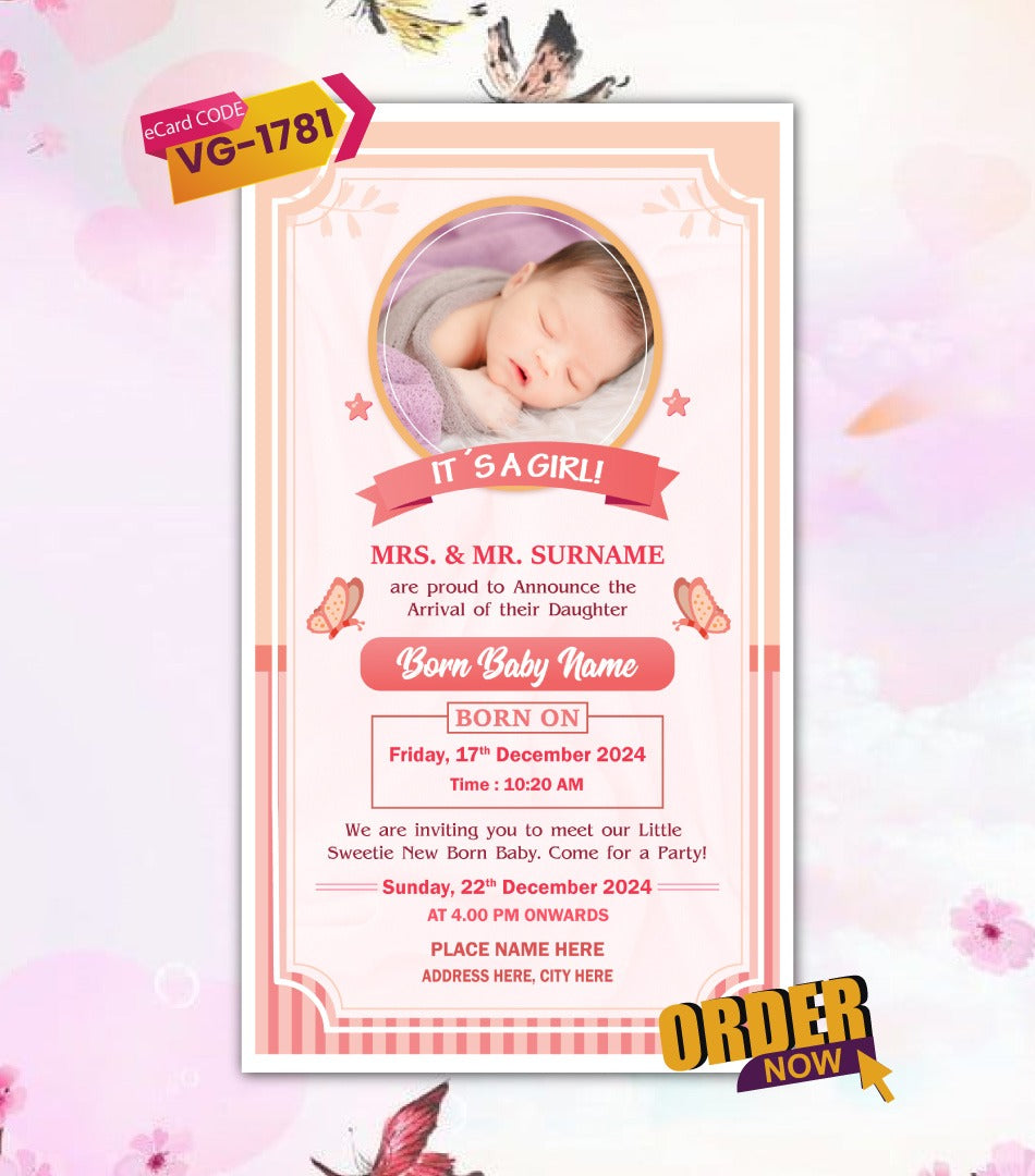 Baby Girl Birth Announcement