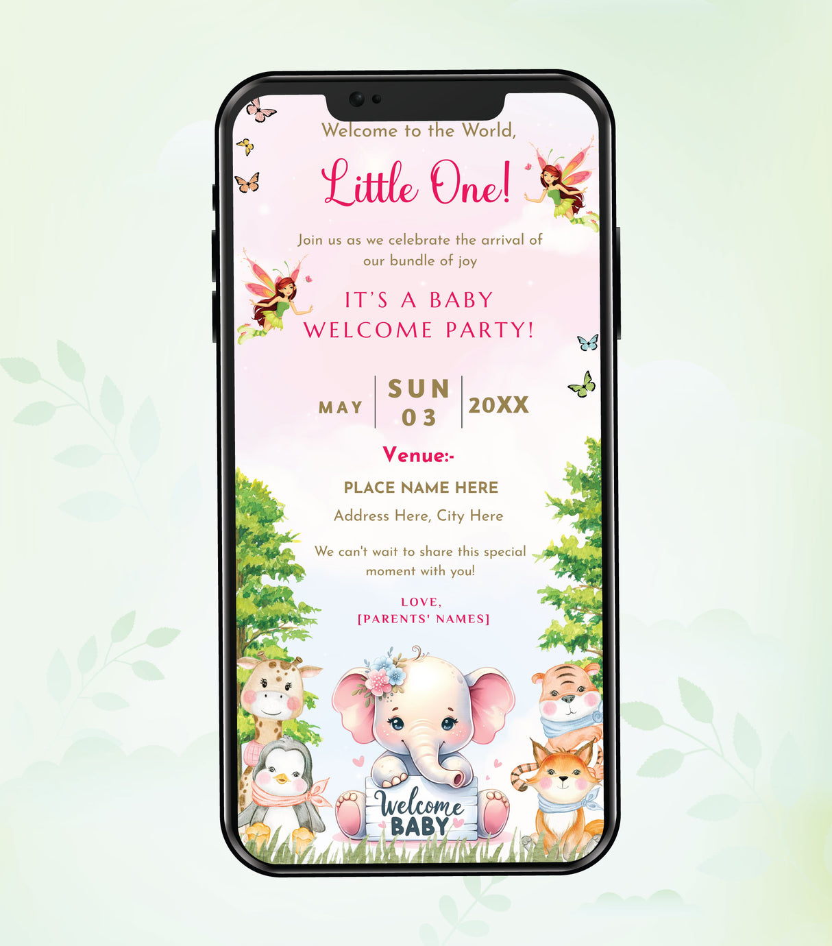 Baby Welcome Party Invitation Card