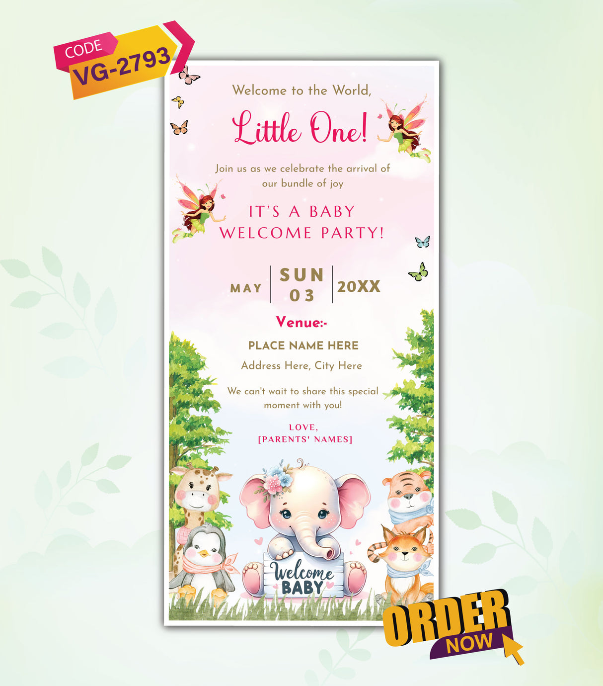 Baby Welcome Party Invitation Card