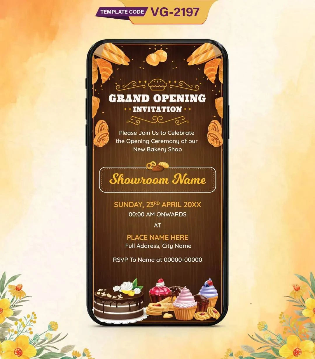 Bakery Shop Grand Opening Invitation
