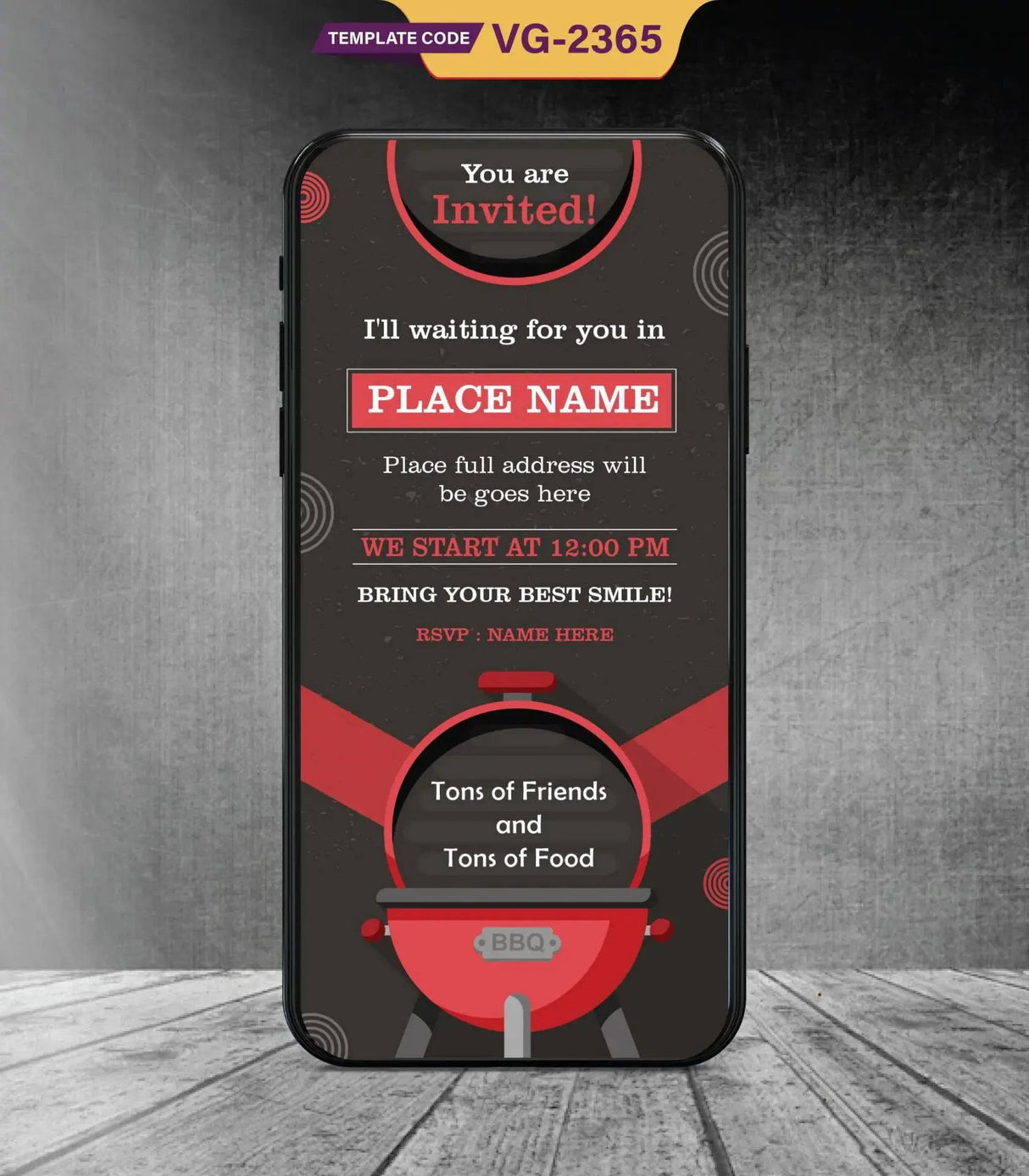 Barbeque Party Invitation Card