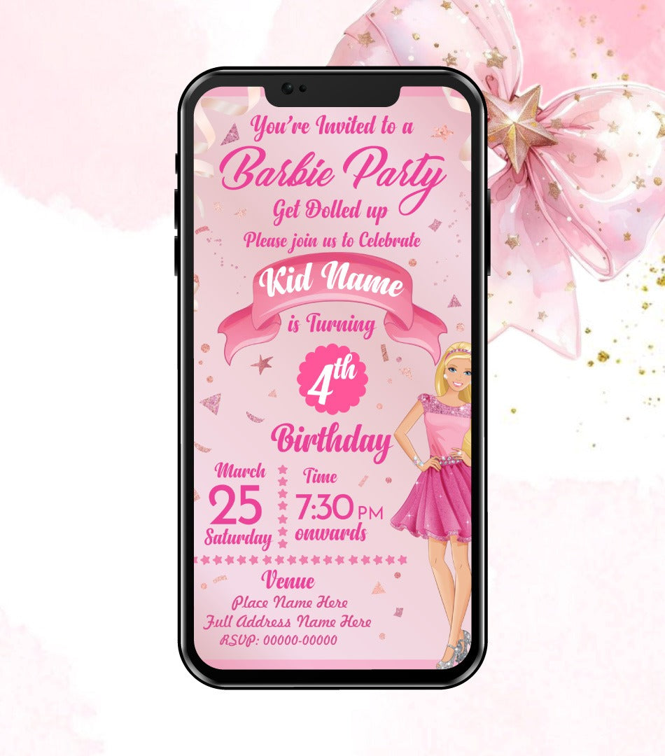 Barbie Birthday Party Invitation