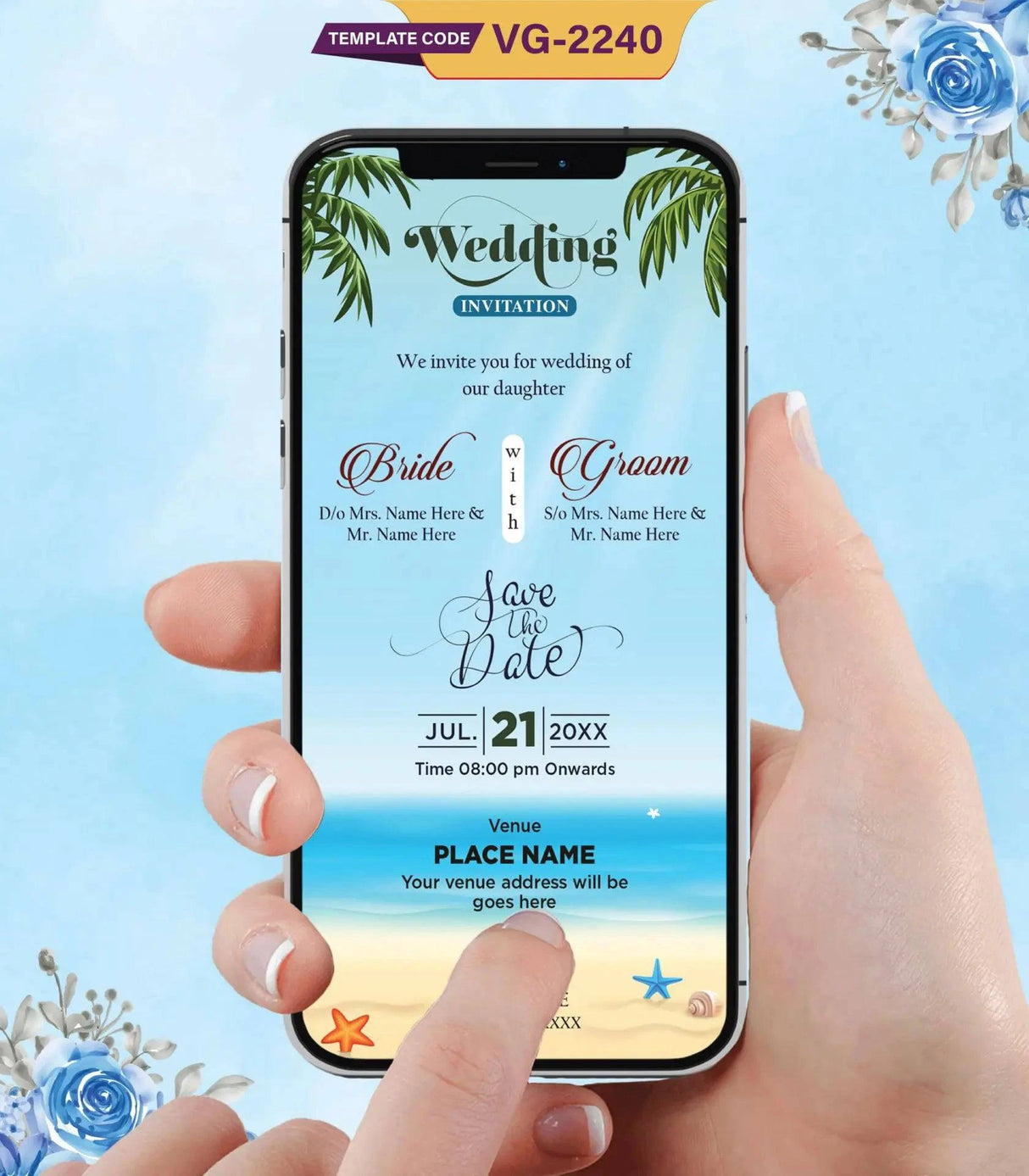 Beach Wedding Invitation