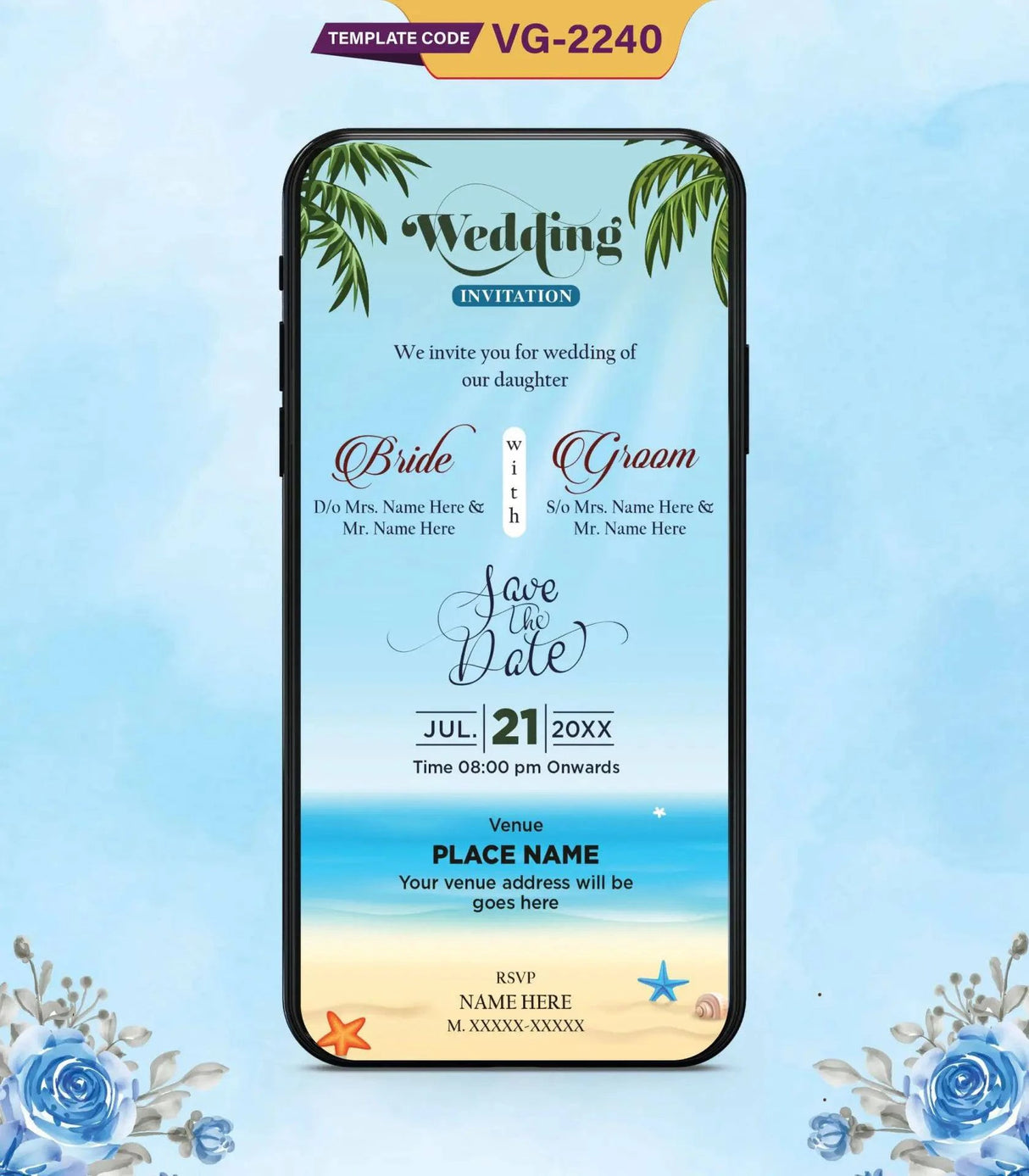 Beach Wedding Invitation