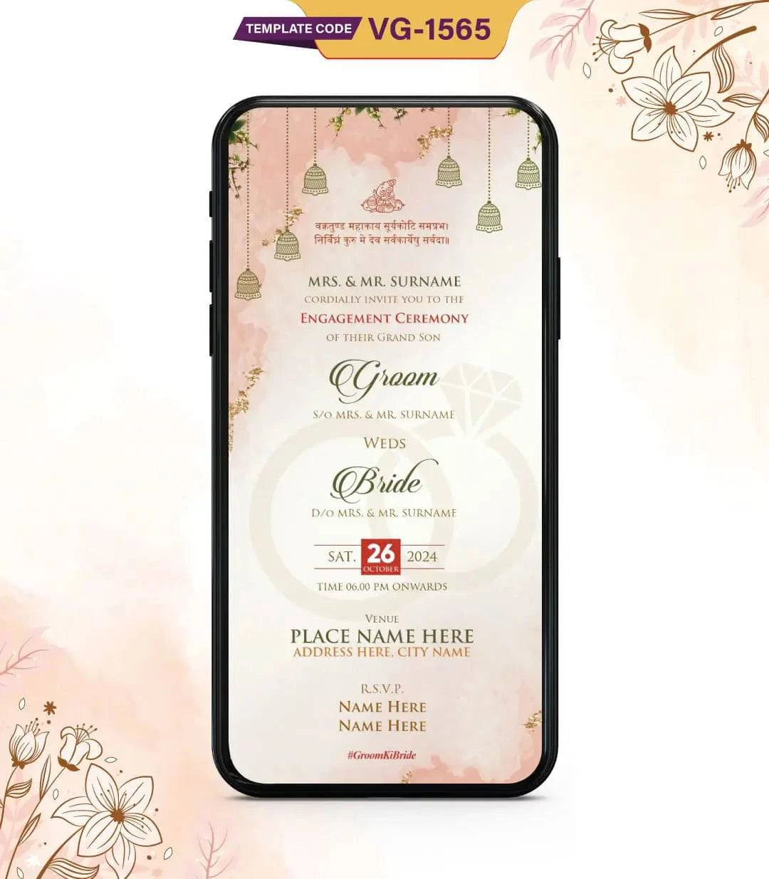 Bengali Engagement Invitation Card