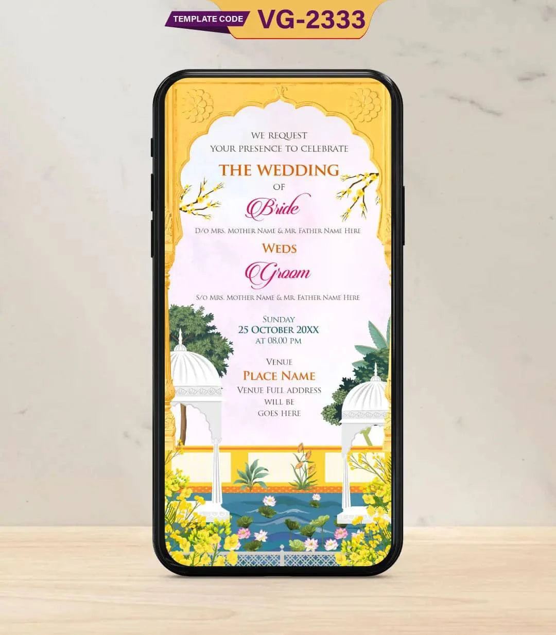 Bengali Caricature Wedding Invitation