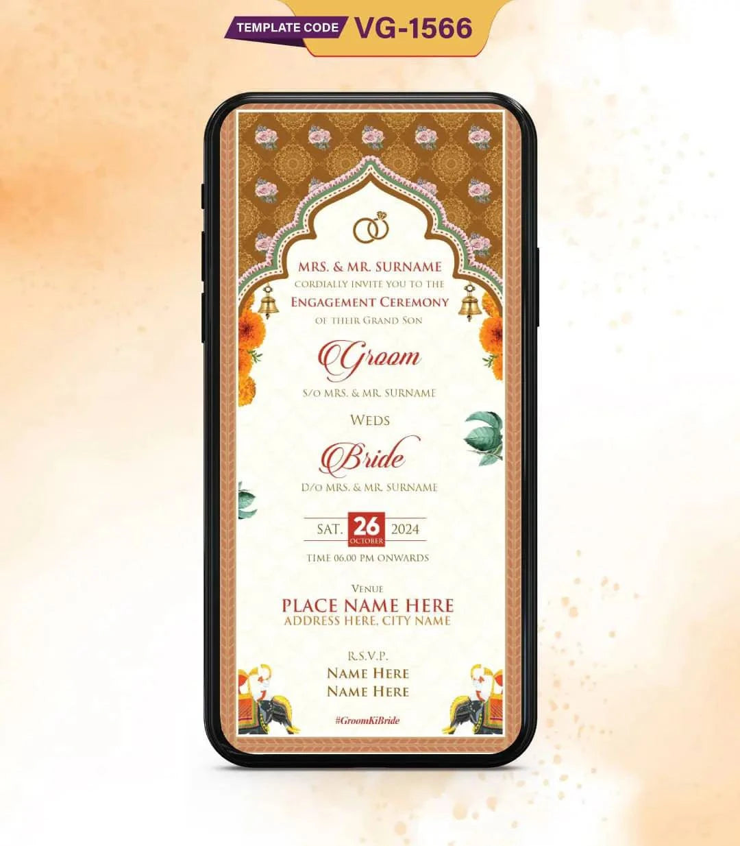 Bengali Engagement Ceremony Invitation