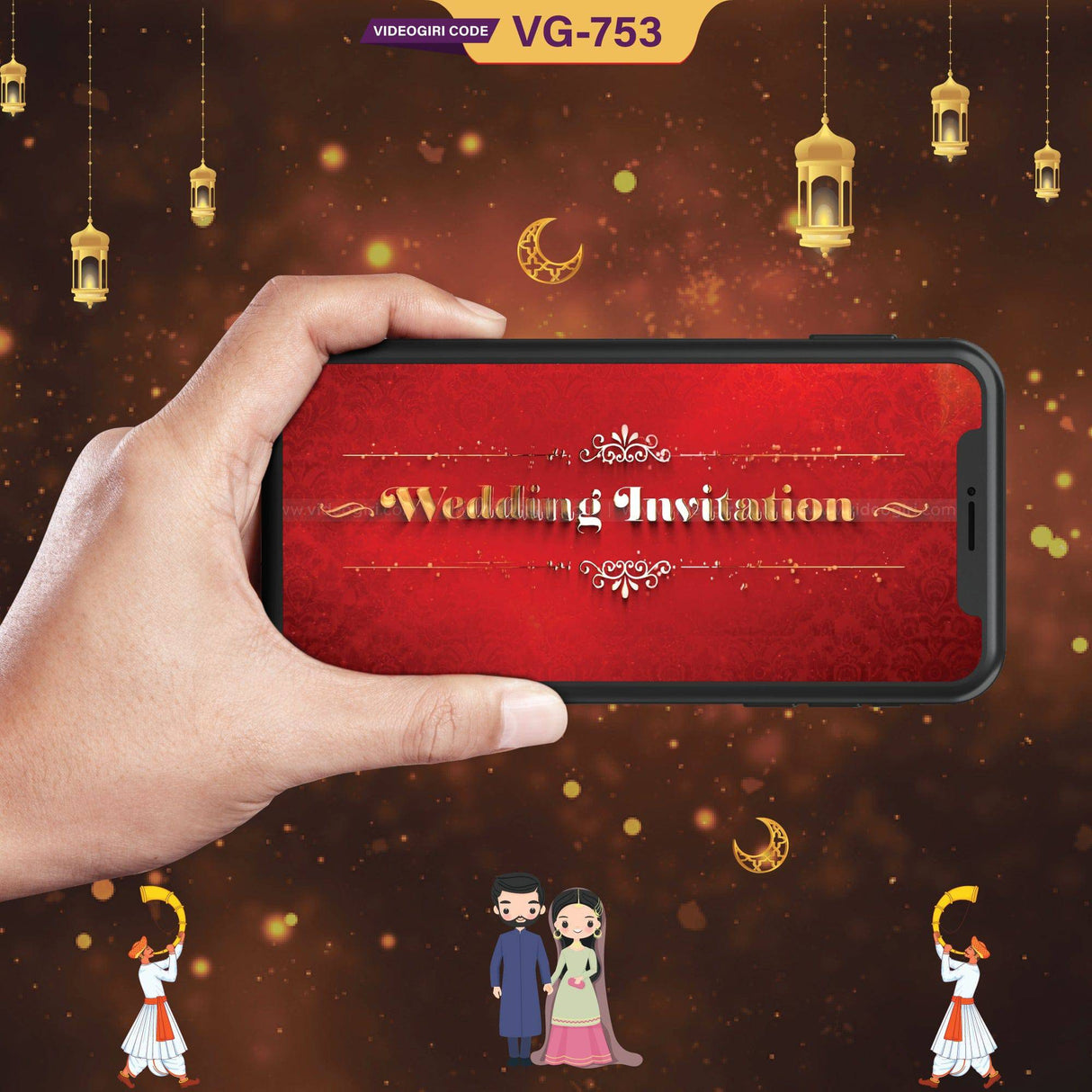 Best Wedding Invitation Video without picture | VG-753 - VideoGiri