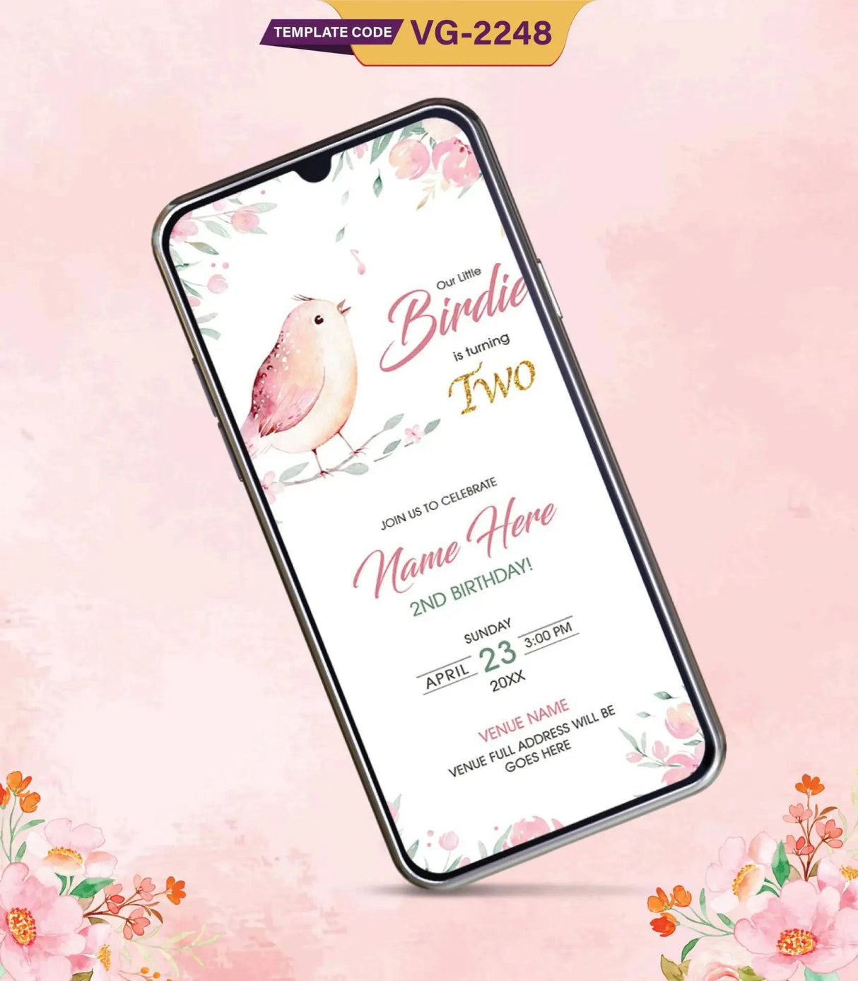 Bird Theme Birthday Invitation