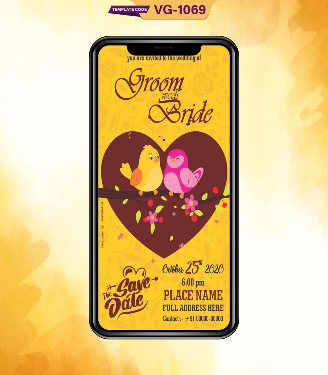 Bird Theme Wedding Invitation