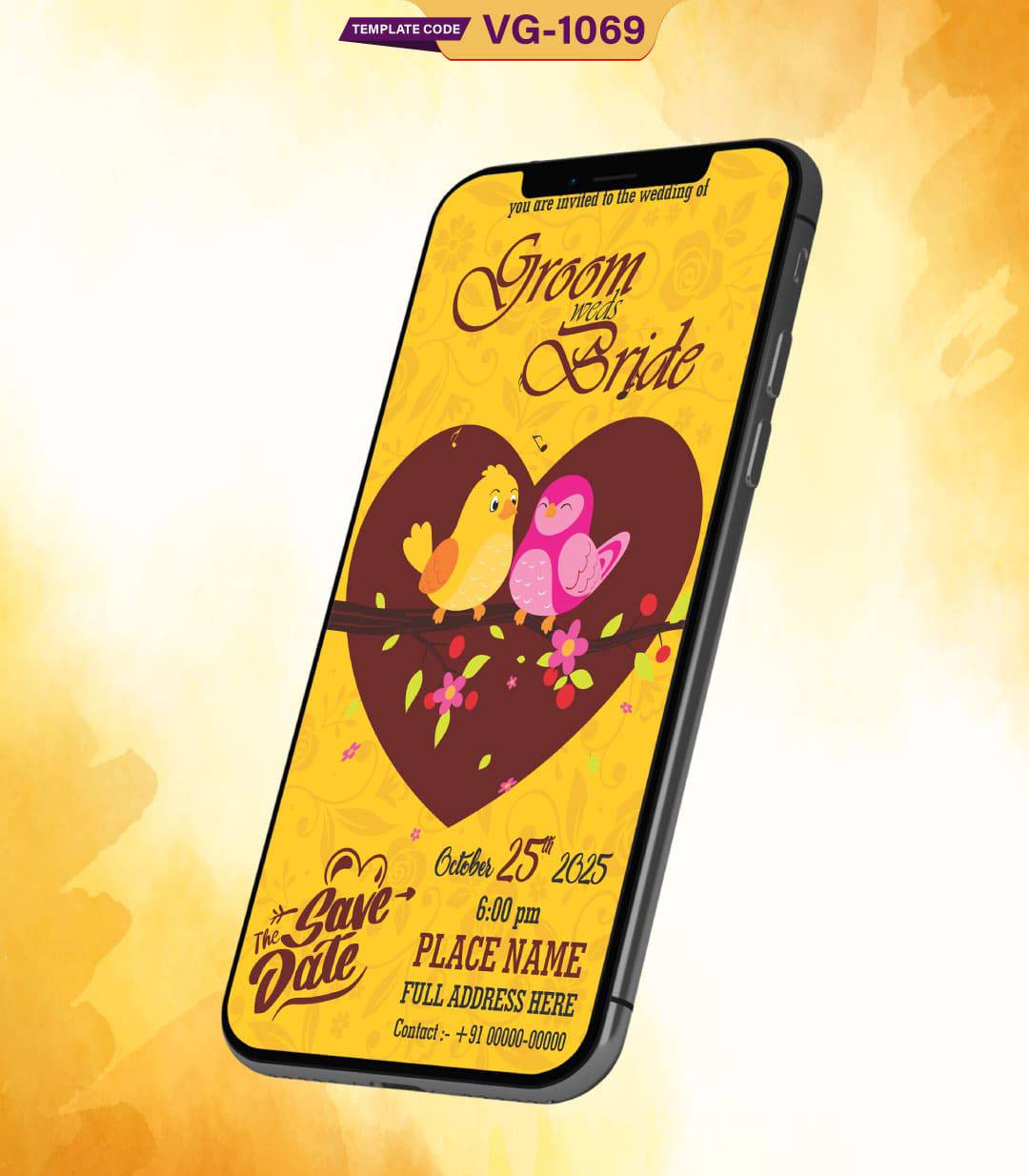 Bird Theme Wedding Invitation