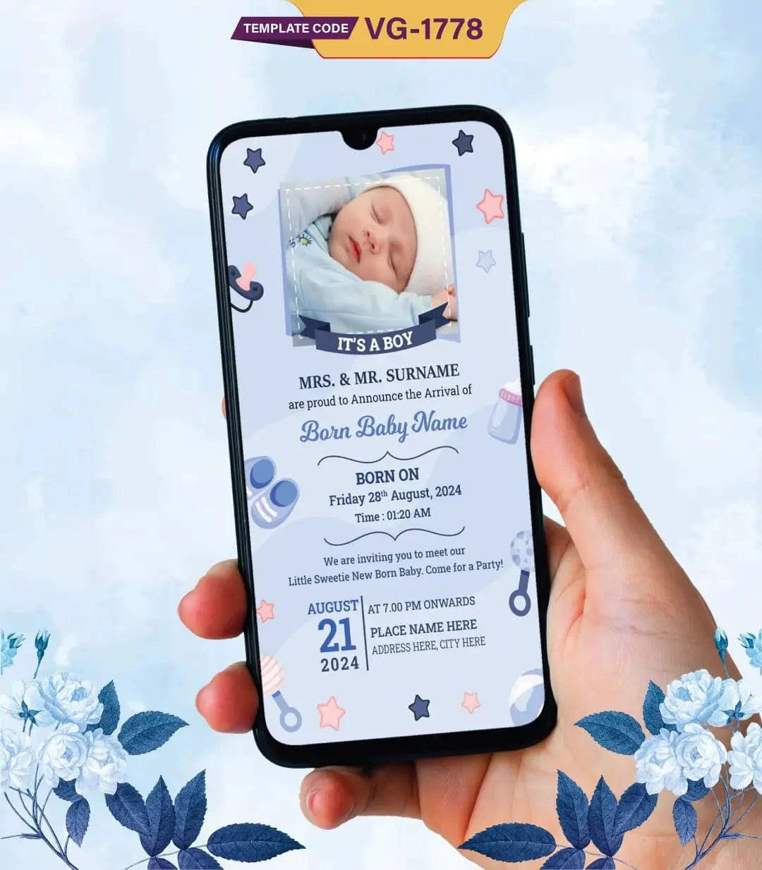 Birth Announcement Invitation