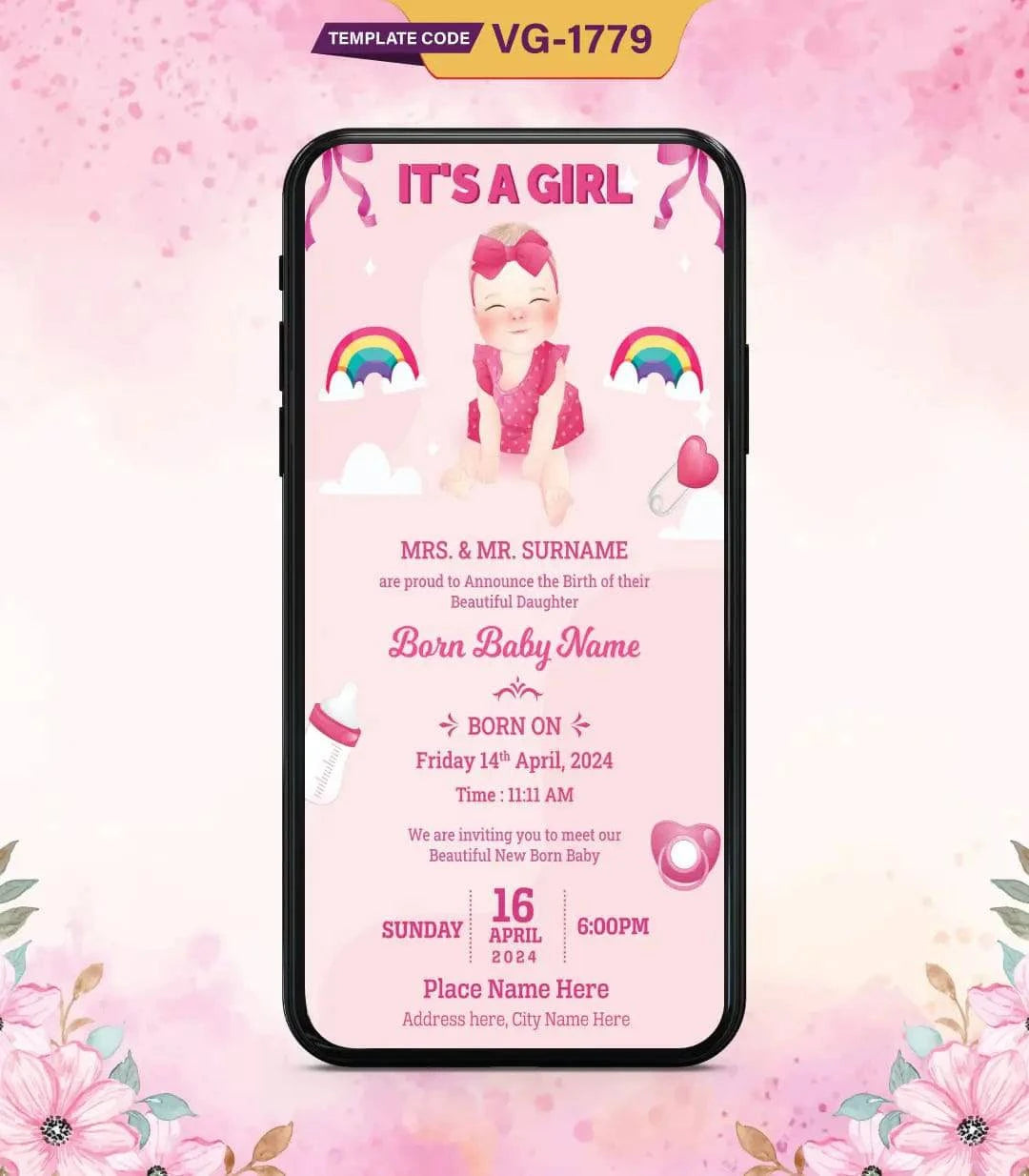 Birth Announcement Invitation