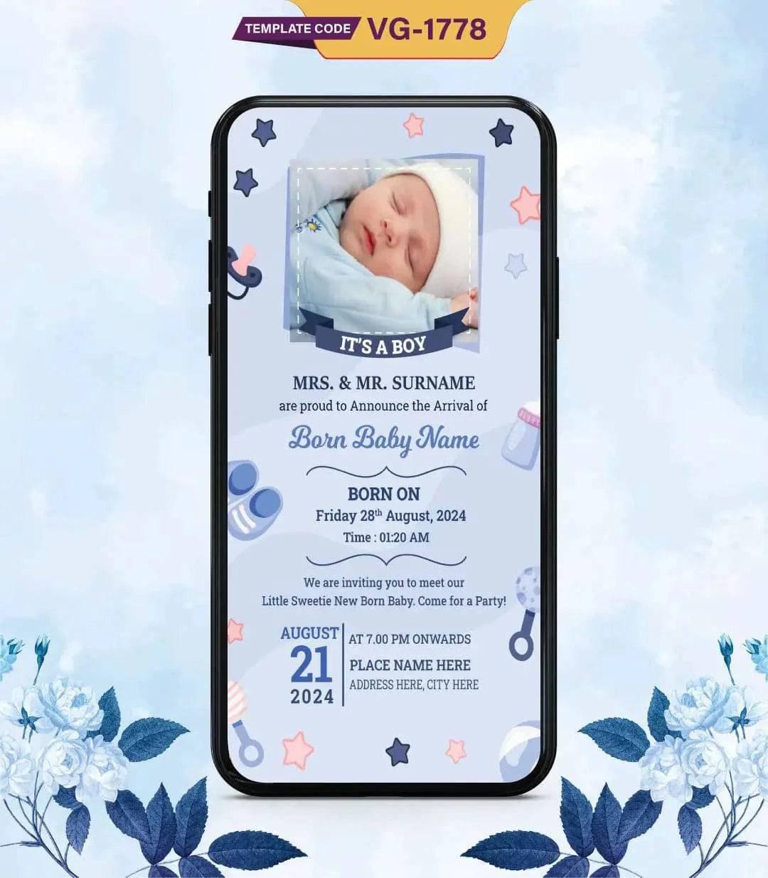 Birth Announcement Invitation