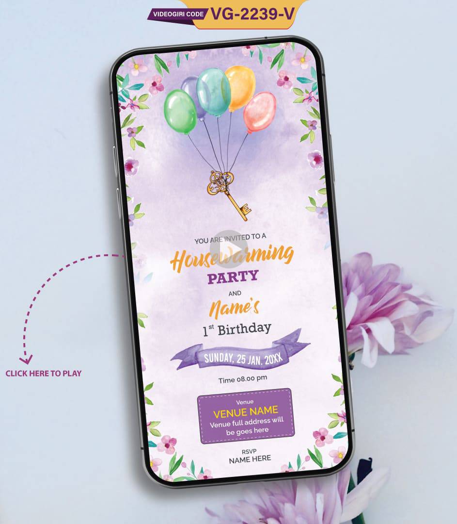 Birthday And Housewarming Invitation Video | VG-2239-V - VideoGiri