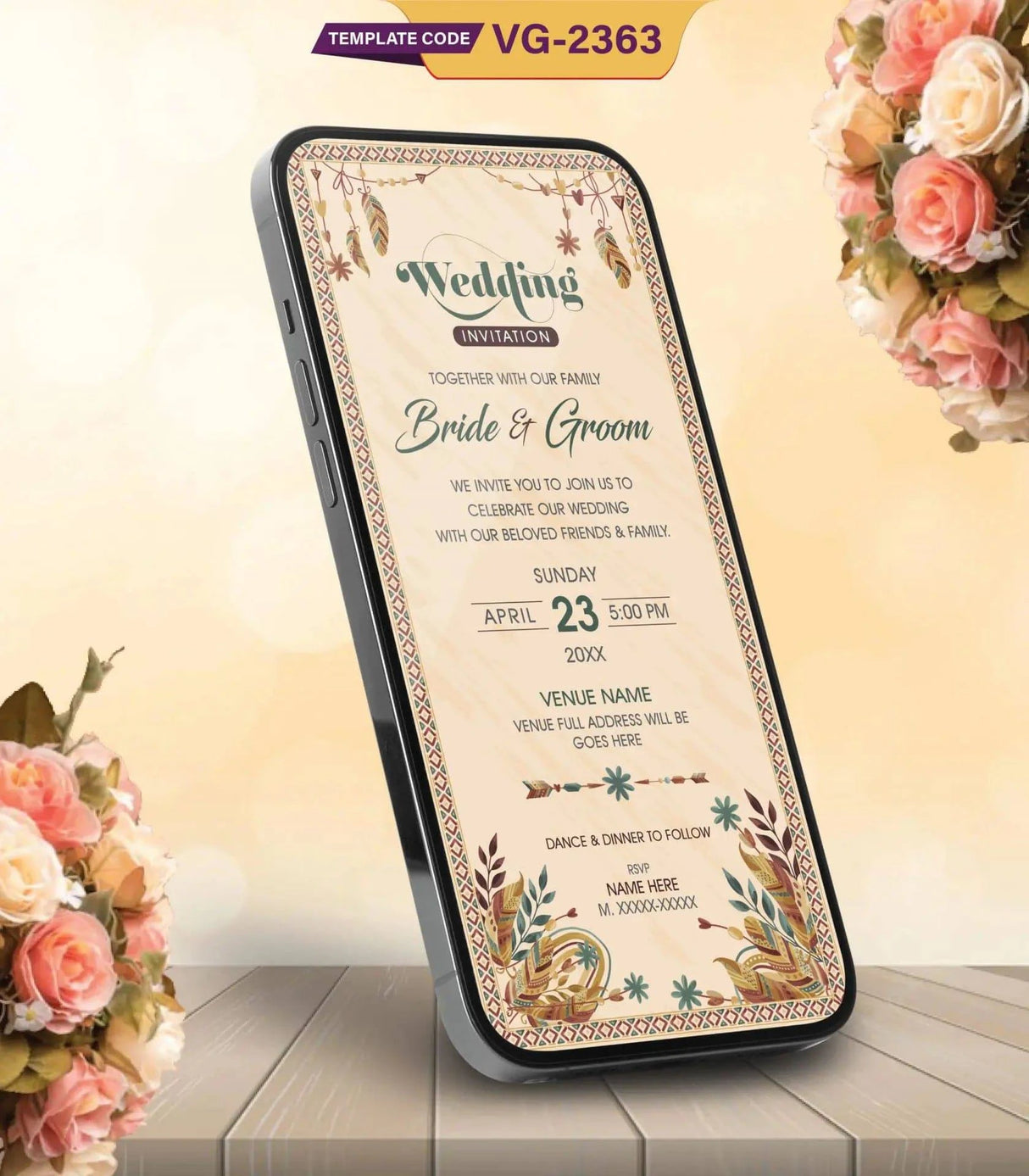 Bohemian Wedding Invitation