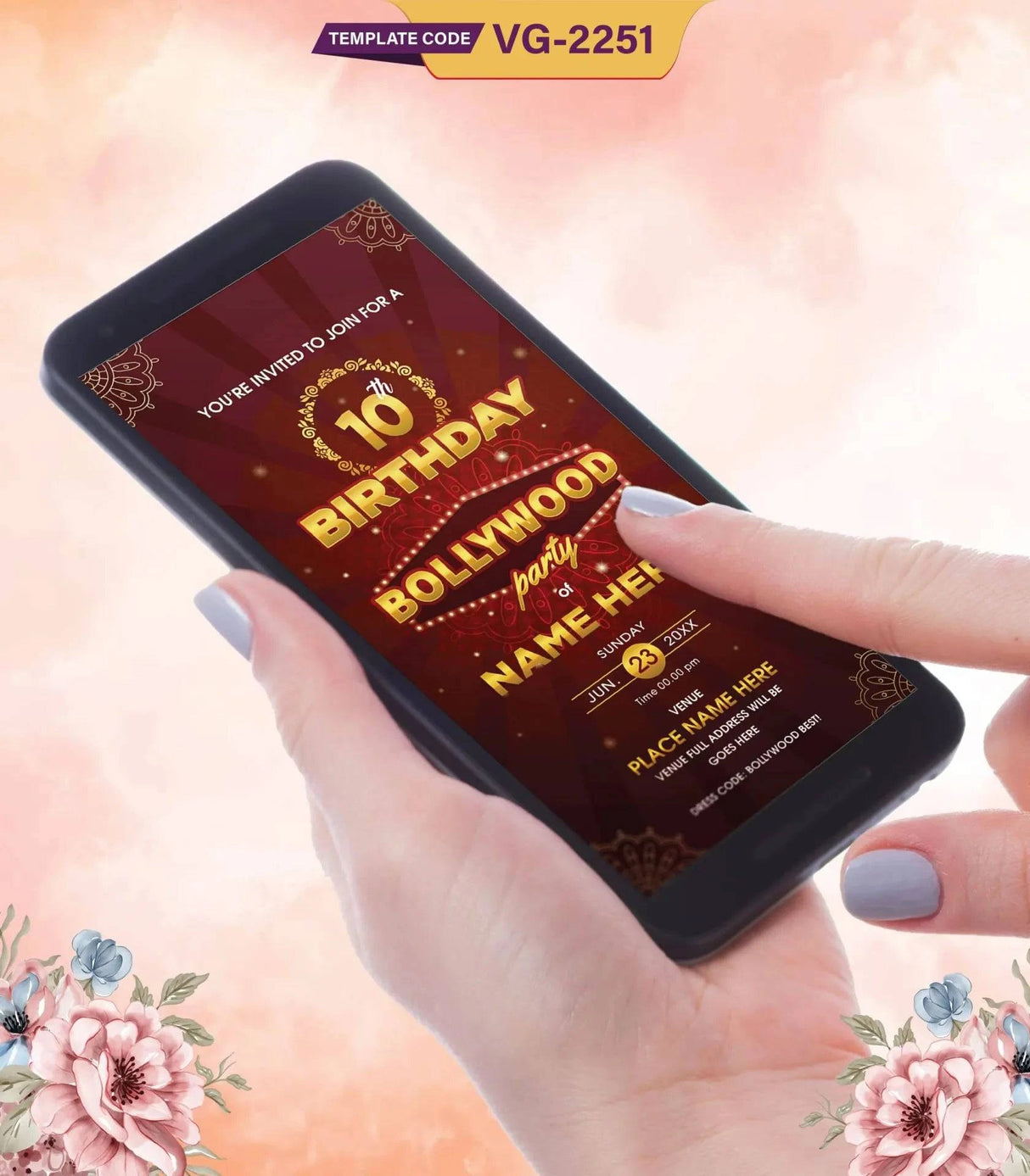 Bollywood Birthday Invitation