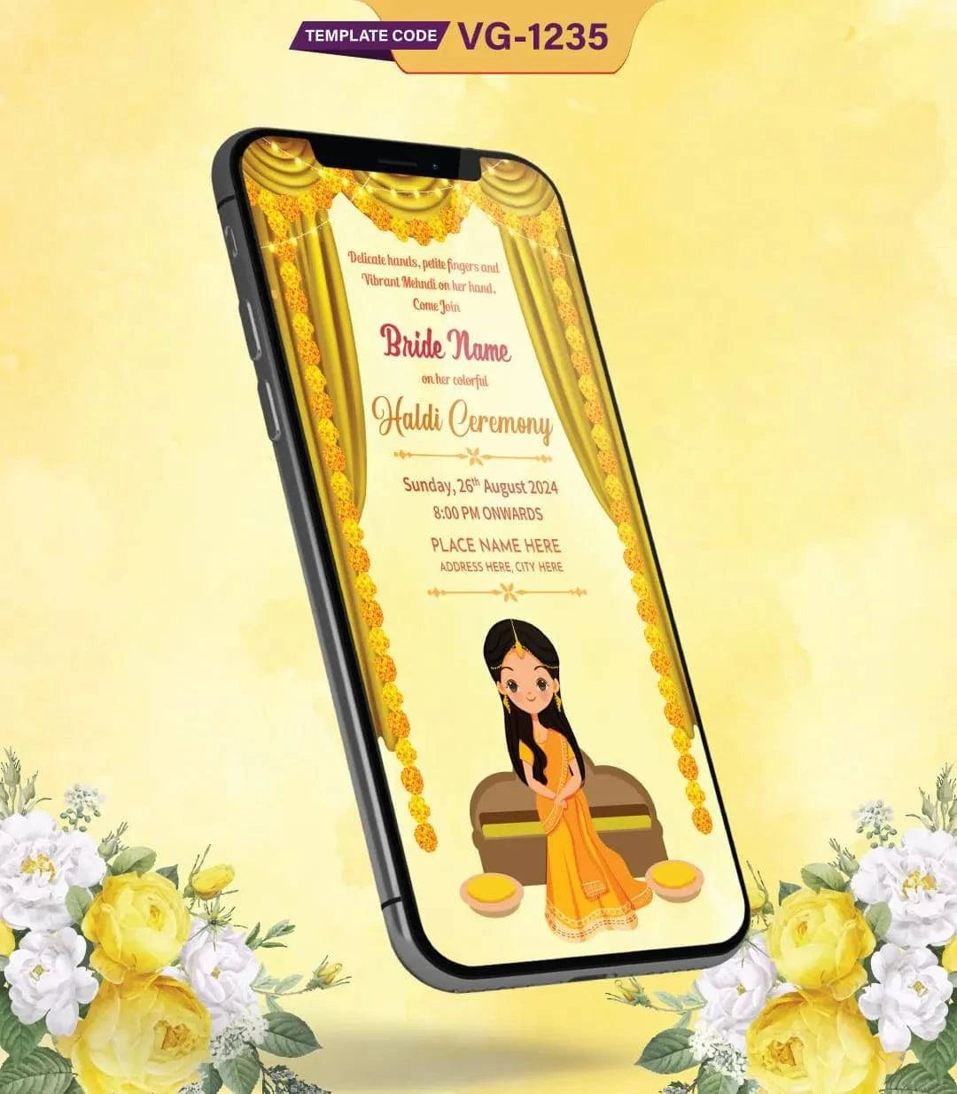 Bride Haldi Ceremony Invitation