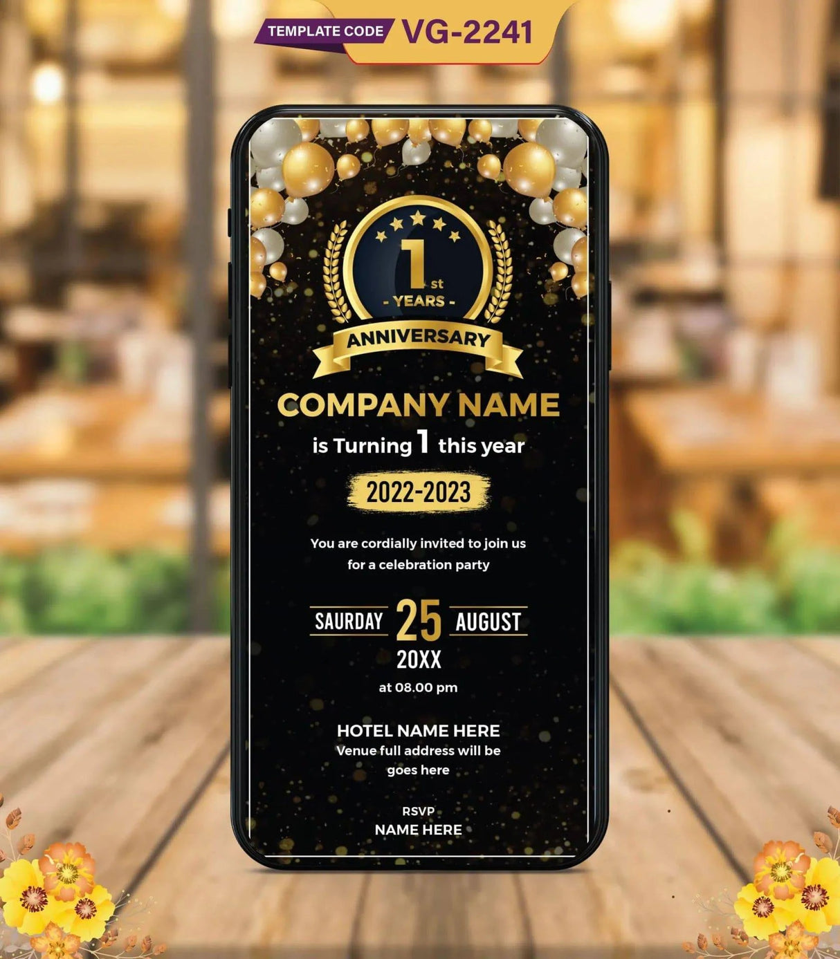 Business Anniversary Invitation Card