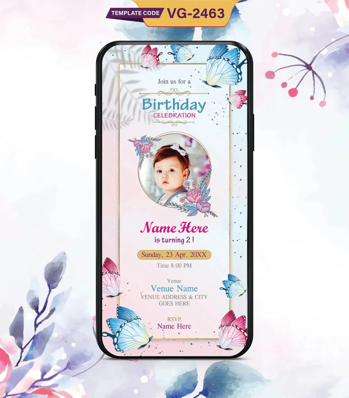 Butterfly Birthday Invitation