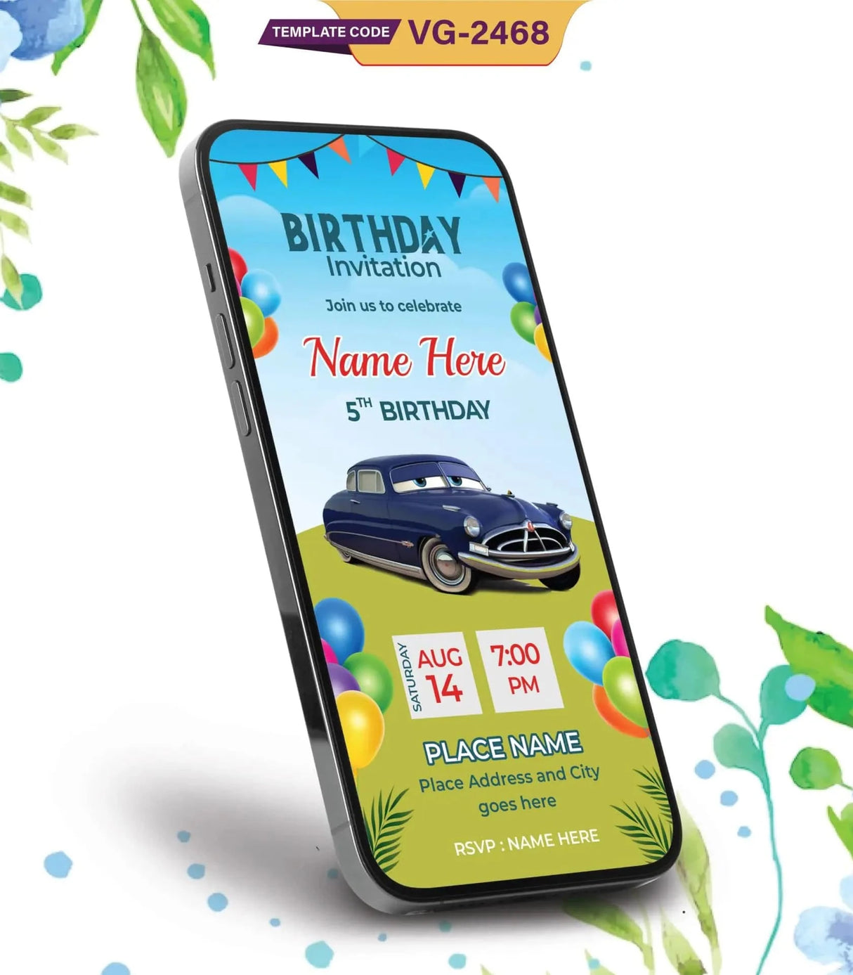 Car-Themed Birthday Invitation