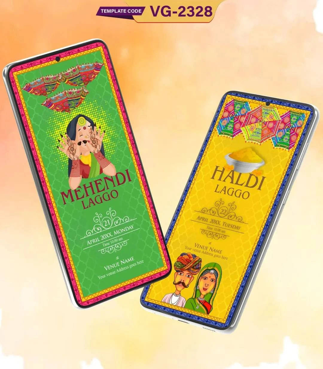 Caricature Rajasthani Wedding Invitation