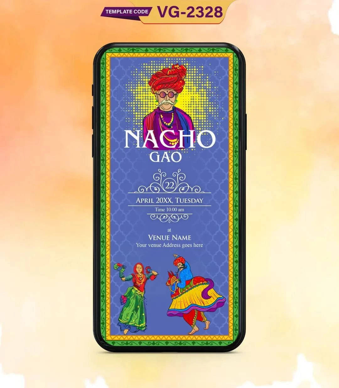 Caricature Rajasthani Wedding Invitation