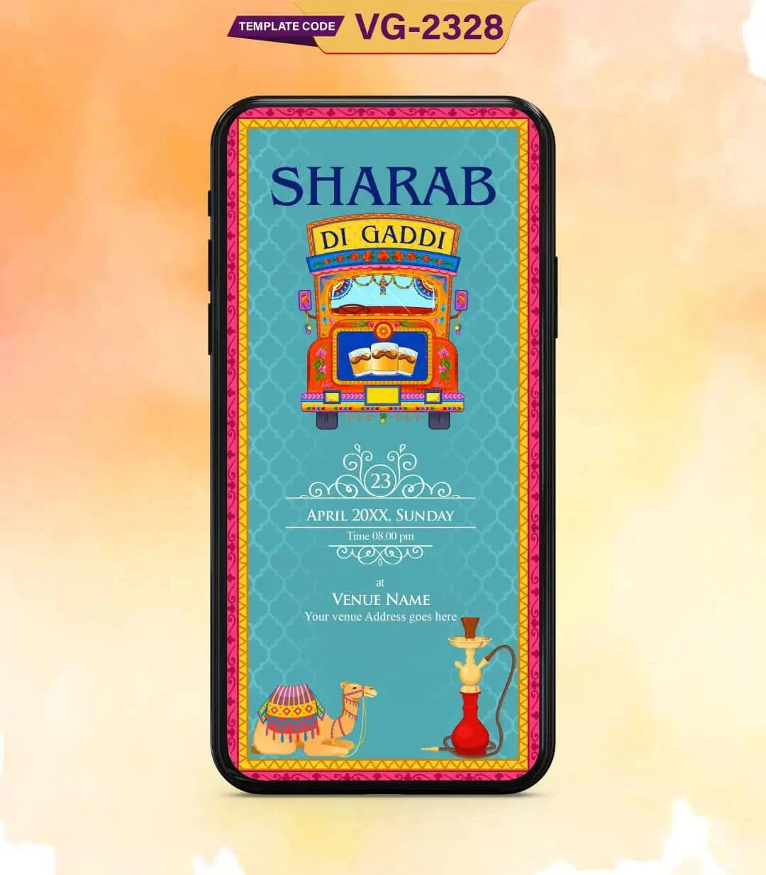 Caricature Rajasthani Wedding Invitation