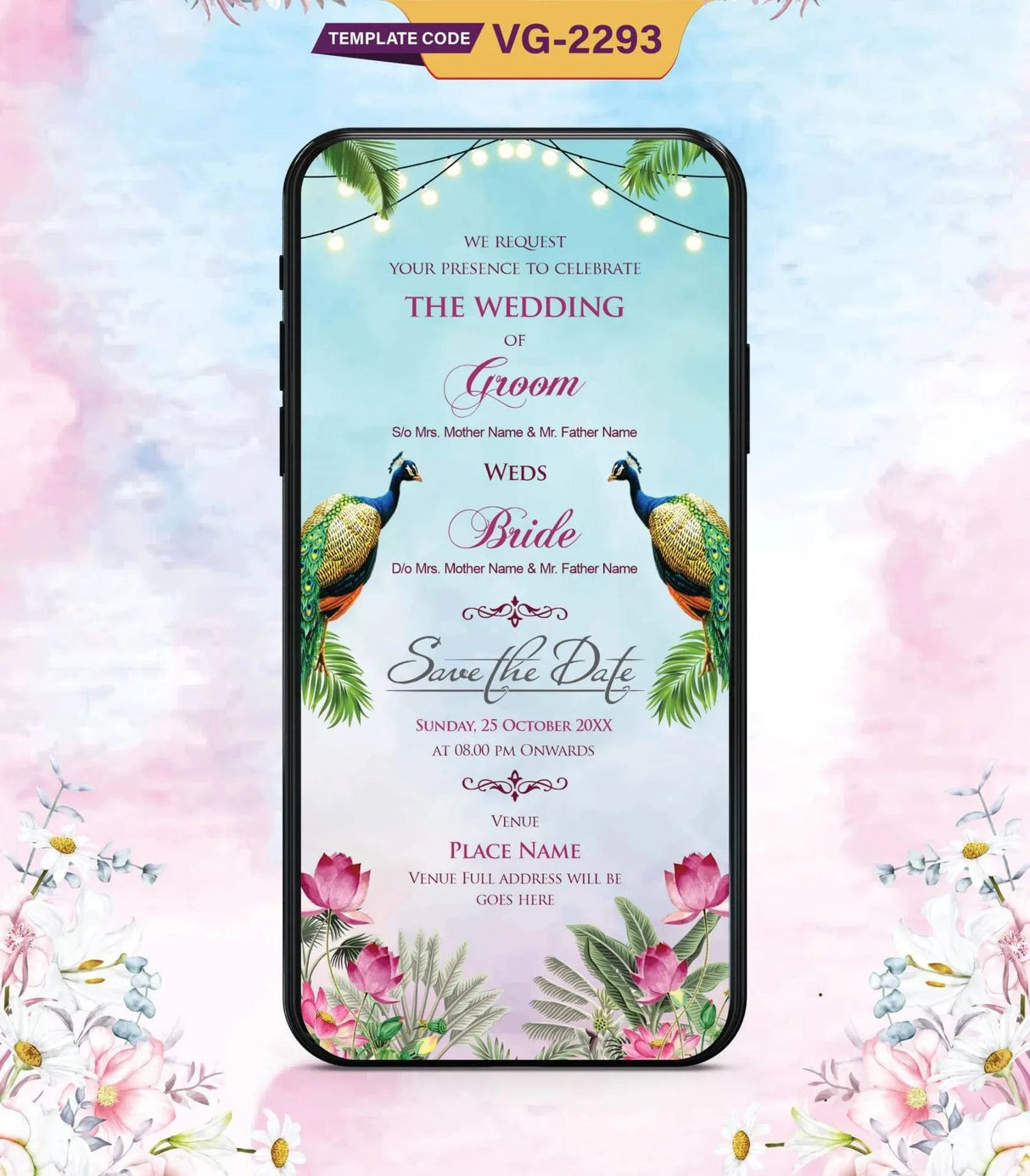 Caricature Wedding Invitation Card Online