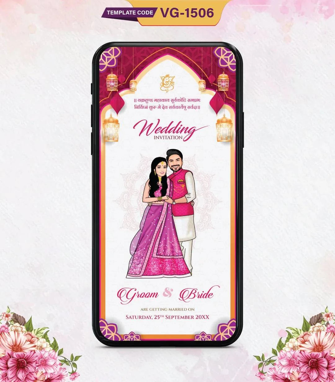 Caricature Wedding Invitation Card