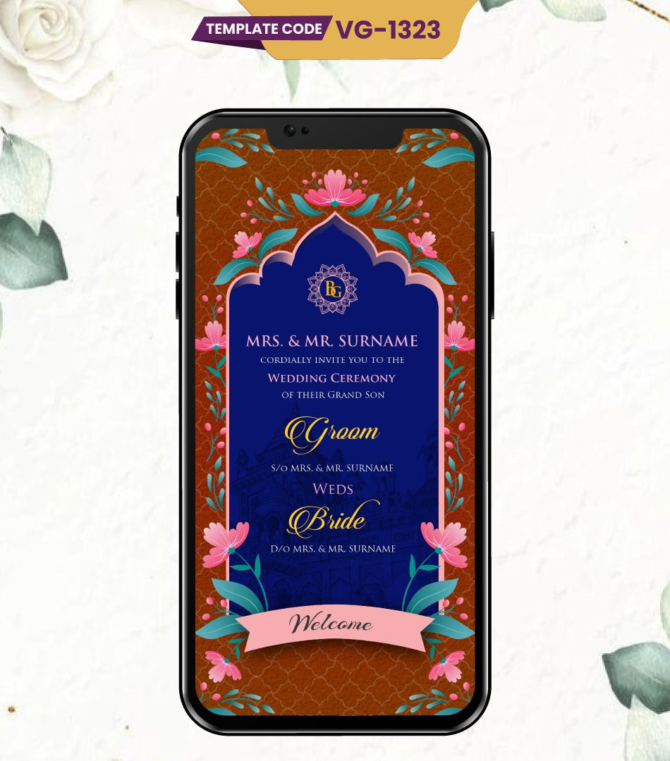 Caricature Wedding Invitation PDF Card