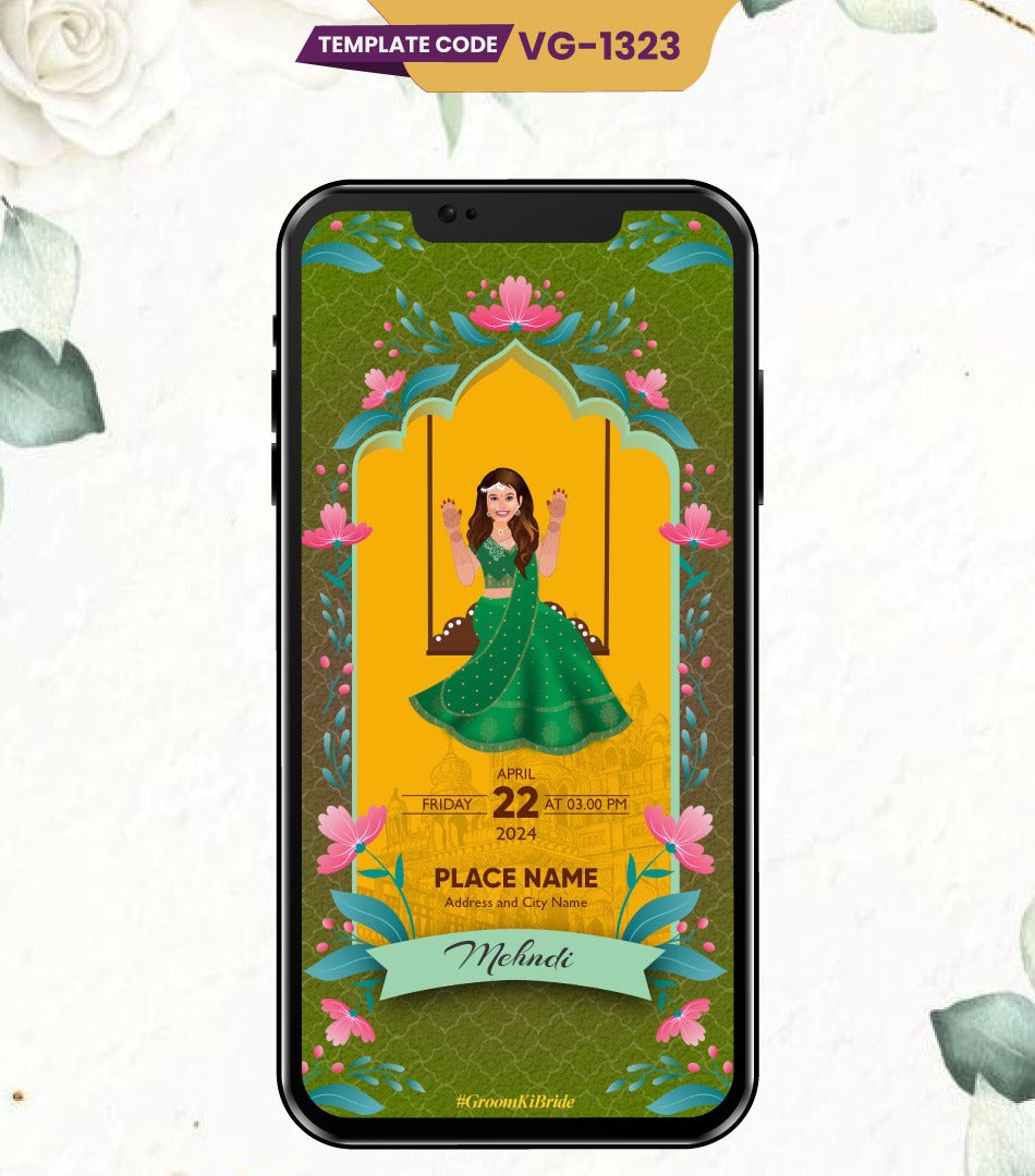 Caricature Wedding Invitation PDF Card