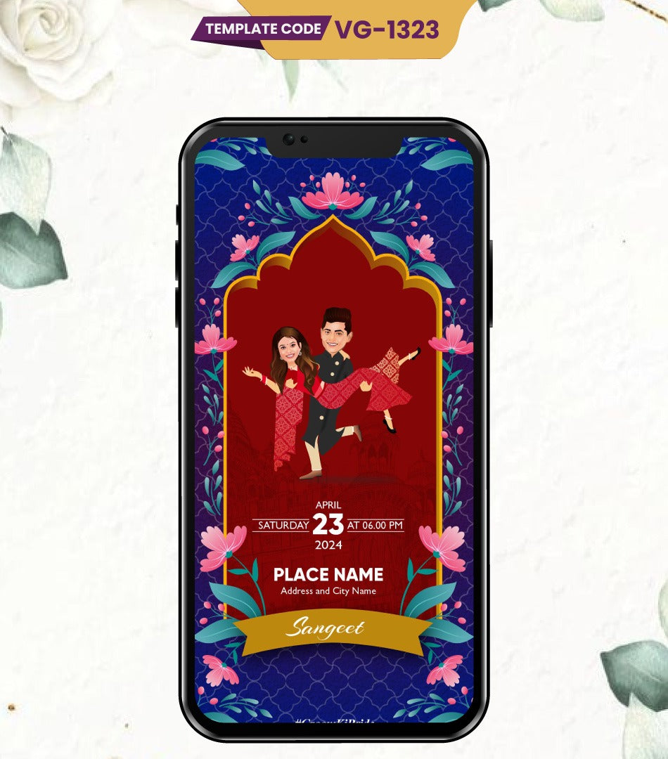 Caricature Wedding Invitation PDF Card