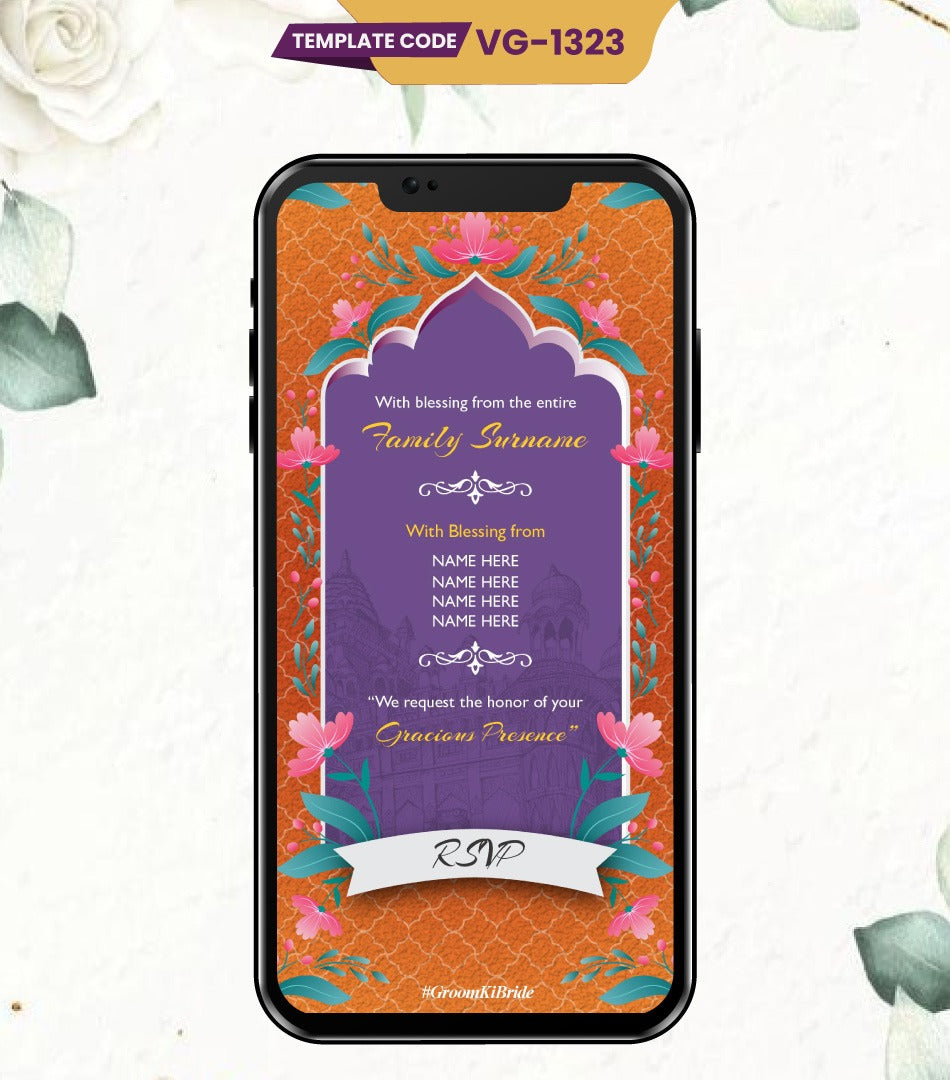 Caricature Wedding Invitation PDF Card