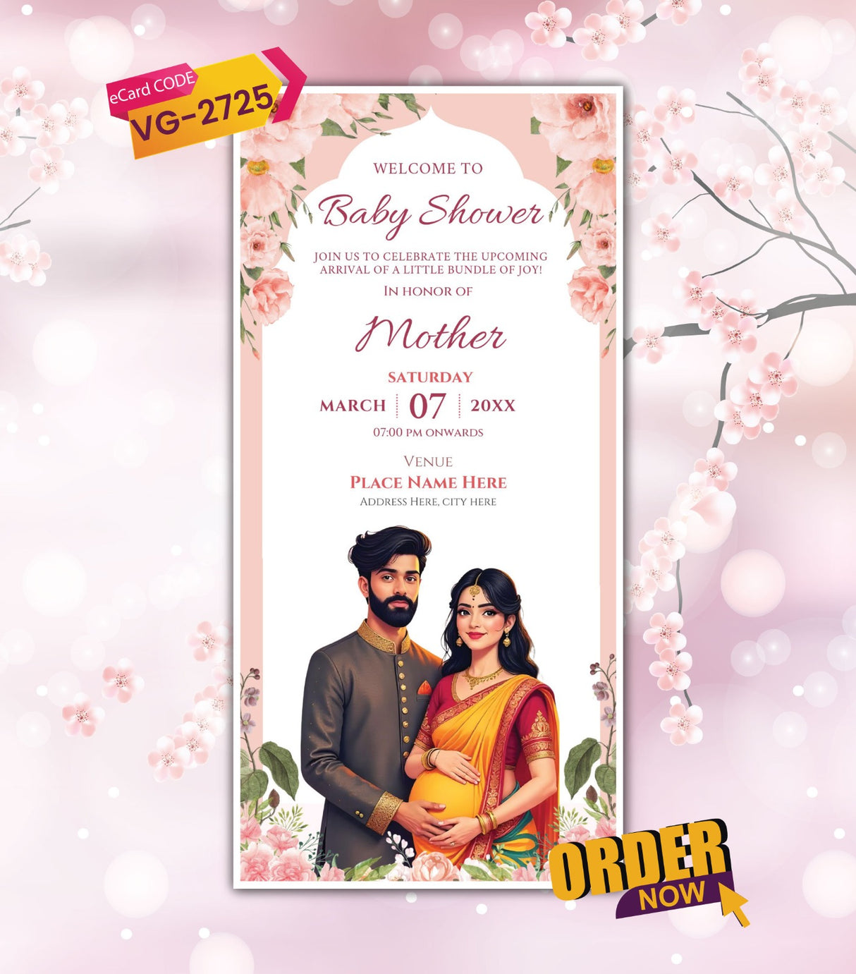 Caricature Baby Shower Invitation