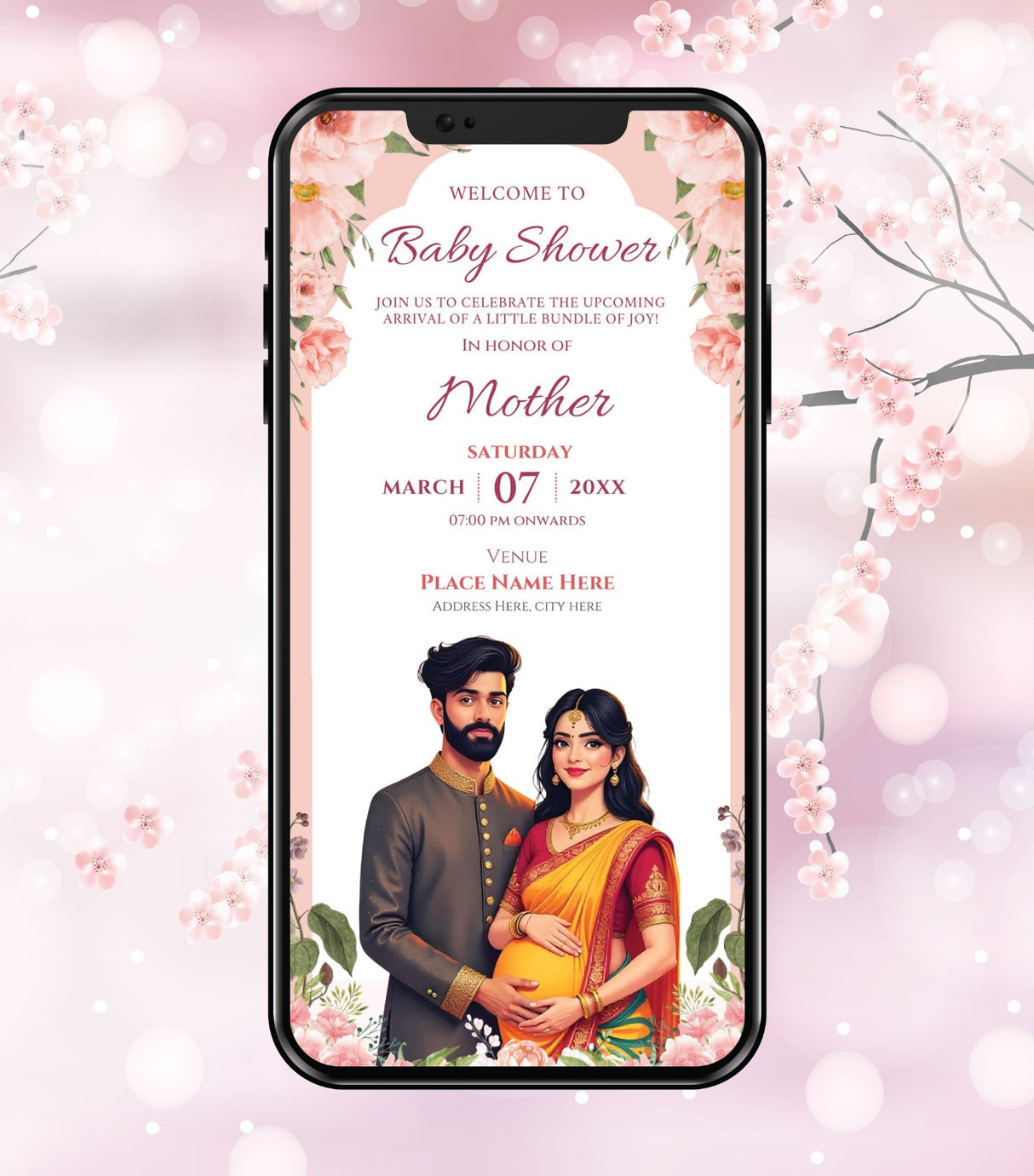 Caricature Baby Shower Invitation